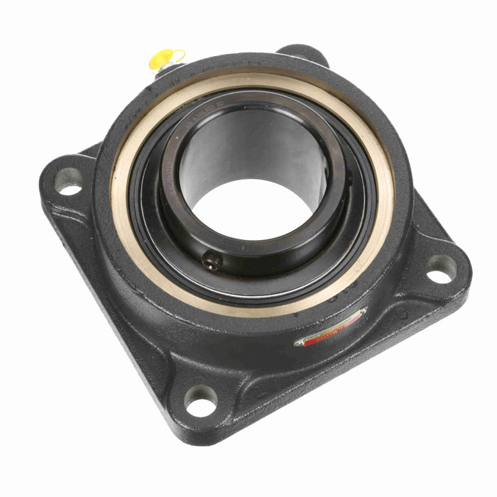 Sealmaster EMSF-55 ALD Mounted Ball Bearings, Black Oxide Bearing, 4 Bolt Flange Bearings, 3-7/16" Diameter, Cast Iron Housing, Set Screw Locking, Felt Labyrinth Seal, Wide Inner Race