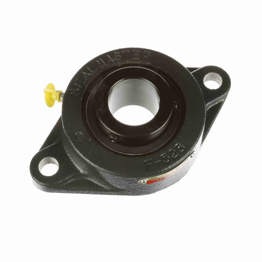 Sealmaster MSFT-24 Mounted Ball Bearings, Black Oxide Bearing, 2 Bolt Flange Bearings, 1-1/2" Diameter, Cast Iron Housing, Set Screw Locking, Felt Labyrinth Seal, Wide Inner Race