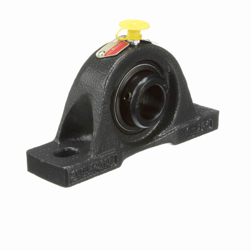 Sealmaster NP-14 Mounted Ball Bearings, Black Oxide Bearing, Pillow Block Bearings, 7/8" Diameter, Cast Iron Housing, Set Screw Locking, Felt Labyrinth Seal, Wide Inner Race