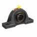 Sealmaster NP-16 Mounted Ball Bearings, Black Oxide Bearing, Pillow Block Bearings, 1" Diameter, Cast Iron Housing, Set Screw Locking, Felt Labyrinth Seal, Wide Inner Race