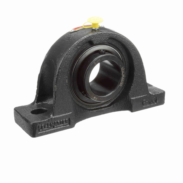 Sealmaster NP-27 Mounted Ball Bearings, Black Oxide Bearing, Pillow Block Bearings, 1-11/16" Diameter, Cast Iron Housing, Set Screw Locking, Felt Labyrinth Seal, Wide Inner Race