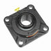 Sealmaster SF-22 Mounted Ball Bearings, Black Oxide Bearing, 4 Bolt Flange Bearings, 1-3/8" Diameter, Cast Iron Housing, Set Screw Locking, Felt Labyrinth Seal, Wide Inner Race