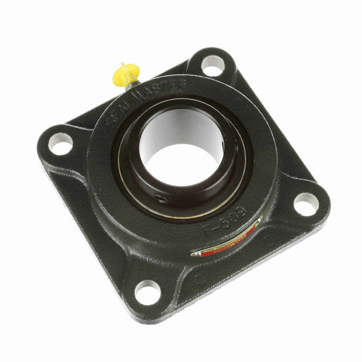 Sealmaster SF-31 RM Mounted Ball Bearings, Black Oxide Bearing, 4 Bolt Flange Bearings, 1-15/16" Diameter, Cast Iron Housing, Set Screw Locking, Felt Labyrinth Seal, Reduced Maintenance - Lubed for Life, Wide Inner Race