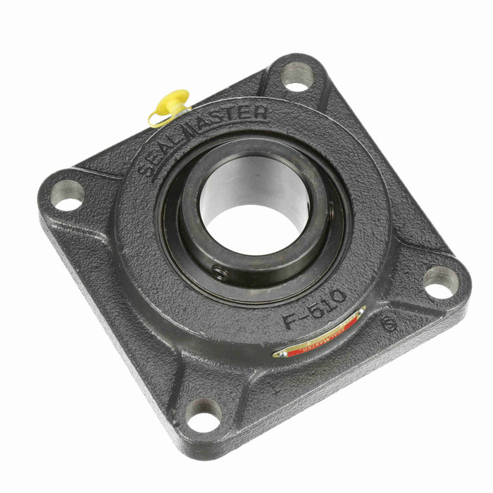 Sealmaster SF-32 HTC Mounted Ball Bearings, Black Oxide Bearing, 4 Bolt Flange Bearings, 2" Diameter, Cast Iron Housing, Set Screw Locking, Contact Seal, High Temperature Seal, High Temperature Grease, Wide Inner Race