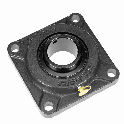 Sealmaster SF-34 HT Mounted Ball Bearings, Black Oxide Bearing, 4 Bolt Flange Bearings, 2-1/8" Diameter, Cast Iron Housing, Set Screw Locking, Nomex Seal, High Temperature Seal, High Temperature Grease, Wide Inner Race