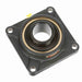 Sealmaster ESF-36 Mounted Ball Bearings, Black Oxide Bearing, 4 Bolt Flange Bearings, 2-1/4" Diameter, Cast Iron Housing, Set Screw Locking, Felt Labyrinth Seal, Wide Inner Race