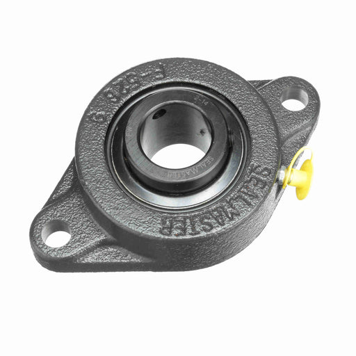 Sealmaster SFT-20 Mounted Ball Bearings, Black Oxide Bearing, 2 Bolt Flange Bearings, 1-1/4" Diameter, Cast Iron Housing, Set Screw Locking, Felt Labyrinth Seal, Wide Inner Race