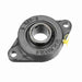 Sealmaster SFT-22 Mounted Ball Bearings, Black Oxide Bearing, 2 Bolt Flange Bearings, 1-3/8" Diameter, Cast Iron Housing, Set Screw Locking, Felt Labyrinth Seal, Wide Inner Race