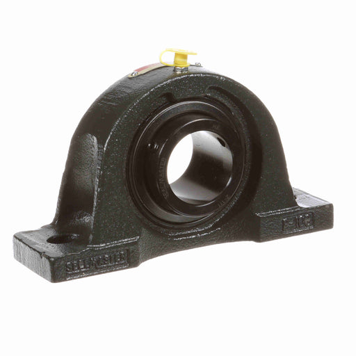 Sealmaster NPL-28 Mounted Ball Bearings, Black Oxide Bearing, Pillow Block Bearings, 1-3/4" Diameter, Cast Iron Housing, Set Screw Locking, Felt Labyrinth Seal, Wide Inner Race