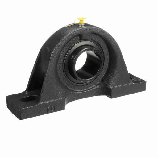 Sealmaster SP-35 Mounted Ball Bearings, Black Oxide Bearing, Pillow Block Bearings, 2-3/16" Diameter, Cast Iron Housing, Set Screw Locking, Felt Labyrinth Seal, Wide Inner Race