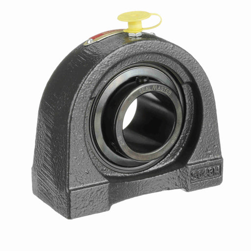 Sealmaster TB-22 Mounted Ball Bearings, Black Oxide Bearing, Tapped Base Pillow Block Bearings, 1-3/8" Diameter, Cast Iron Housing, Set Screw Locking, Felt Labyrinth Seal, Wide Inner Race