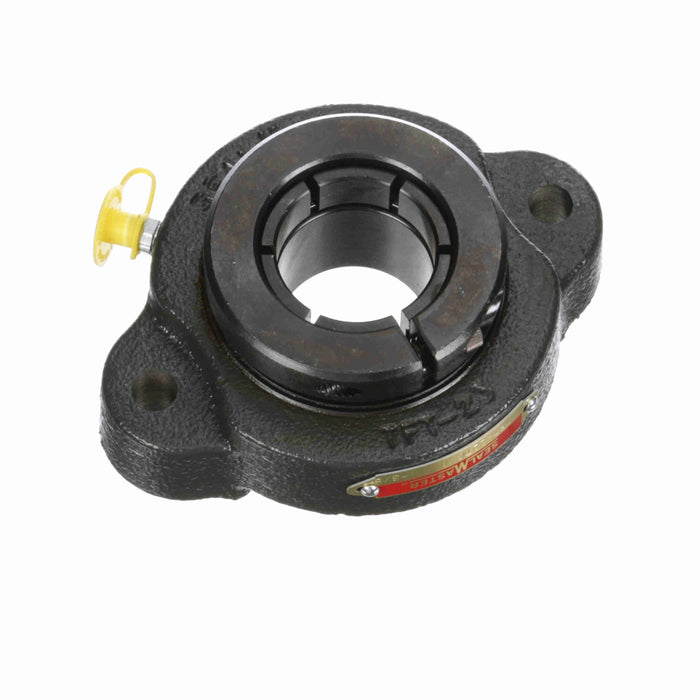 Sealmaster TFT-22TC-1 Mounted Ball Bearings, Black Oxide Bearing, 2 Bolt Flange Bearings, 1-3/8" Diameter, Cast Iron Housing, Concentric Locking, Contact Seal, Wide Inner Race