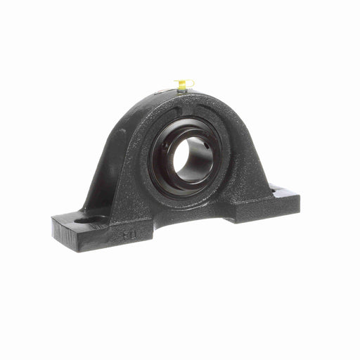 Sealmaster MHP-23 Mounted Ball Bearings, Black Oxide Bearing, Pillow Block Bearings, 1-7/16" Diameter, Cast Iron Housing, Set Screw Locking, Felt Labyrinth Seal, Wide Inner Race