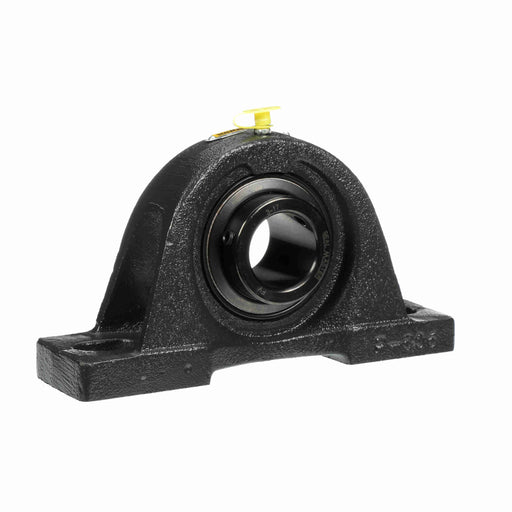 Sealmaster SPM-23 CXU Mounted Ball Bearings, Black Oxide Bearing, Pillow Block Bearings, 1-7/16" Diameter, Cast Iron Housing, Set Screw Locking, Felt Labyrinth Seal, Air Handling Housing Fit, Wide Inner Race