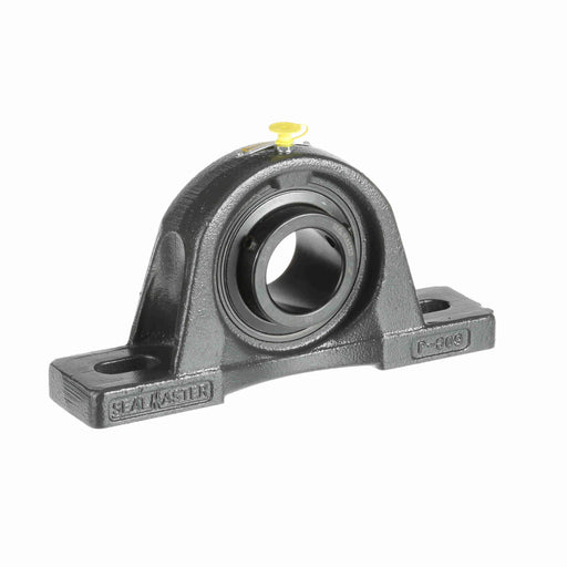 Sealmaster SPM-31 CXU Mounted Ball Bearings, Black Oxide Bearing, Pillow Block Bearings, 1-15/16" Diameter, Cast Iron Housing, Set Screw Locking, Felt Labyrinth Seal, Air Handling Housing Fit, Wide Inner Race