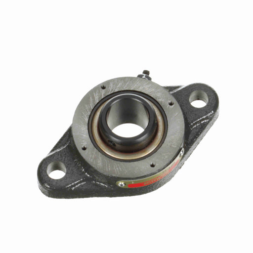 Sealmaster HFT-16 Mounted Ball Bearings, Black Oxide Bearing, 2 Bolt Flange Bearings, 1" Diameter, Cast Iron Housing, Set Screw Locking, Felt Labyrinth Seal, Wide Inner Race