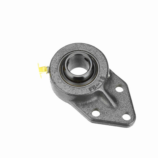 Sealmaster FB-16 Mounted Ball Bearings, Black Oxide Bearing, 3 Bolt Flange Bracket Bearings, 1" Diameter, Cast Iron Housing, Set Screw Locking, Felt Labyrinth Seal, Wide Inner Race