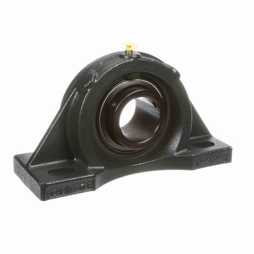 Sealmaster MFP-46C Mounted Ball Bearings, Black Oxide Bearing, 4 Bolt Pillow Block Bearings, 2-7/8" Diameter, Cast Iron Housing, Set Screw Locking, Contact Seal, Wide Inner Race