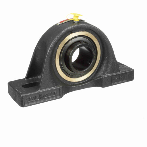 Sealmaster EMP-214C Mounted Ball Bearings, Black Oxide Bearing, Pillow Block Bearings, 70mm Diameter, Cast Iron Housing, Set Screw Locking, Single Lip Contact Seal, Wide Inner Race