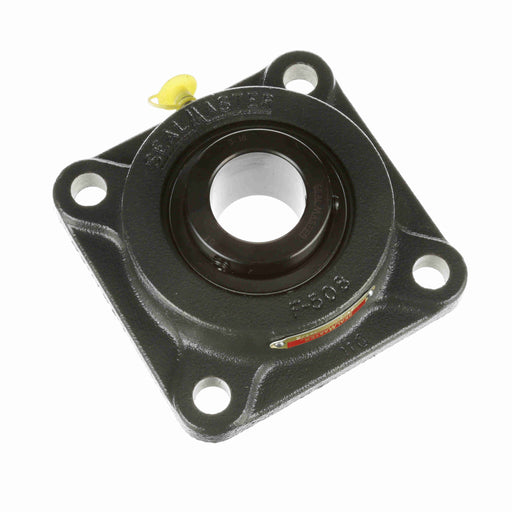 Sealmaster MSF-24 Mounted Ball Bearings, Black Oxide Bearing, 4 Bolt Flange Bearings, 1-1/2" Diameter, Cast Iron Housing, Set Screw Locking, Felt Labyrinth Seal, Wide Inner Race