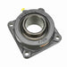 Sealmaster MSF-55 Mounted Ball Bearings, Black Oxide Bearing, 4 Bolt Flange Bearings, 3-7/16" Diameter, Cast Iron Housing, Set Screw Locking, Felt Labyrinth Seal, Wide Inner Race