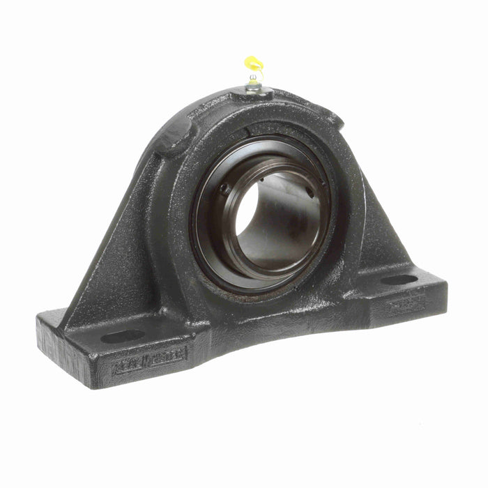 Sealmaster MSFPD-55 Mounted Ball Bearings, Black Oxide Bearing, 4 Bolt Pillow Block Bearings, 3-7/16" Diameter, Cast Iron Housing, Double Set Screw Locking, Felt Labyrinth Seal, Wide Inner Race