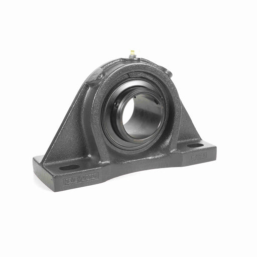 Sealmaster MSFPD-56 Mounted Ball Bearings, Black Oxide Bearing, 4 Bolt Pillow Block Bearings, 3-1/2" Diameter, Cast Iron Housing, Double Set Screw Locking, Felt Labyrinth Seal, Wide Inner Race