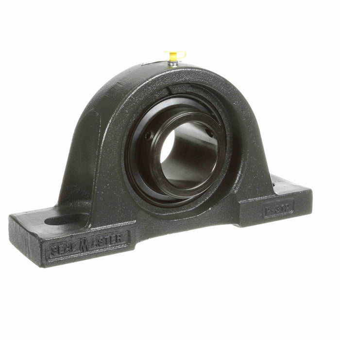 Sealmaster MPD-43C Mounted Ball Bearings, Black Oxide Bearing, Pillow Block Bearings, 2-11/16" Diameter, Cast Iron Housing, Double Set Screw Locking, Contact Seal, Wide Inner Race