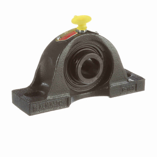 Sealmaster NP-12C Mounted Ball Bearings, Black Oxide Bearing, Pillow Block Bearings, 3/4" Diameter, Cast Iron Housing, Set Screw Locking, Contact Seal, Wide Inner Race