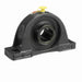 Sealmaster NP-20C Mounted Ball Bearings, Black Oxide Bearing, Pillow Block Bearings, 1-1/4" Diameter, Cast Iron Housing, Set Screw Locking, Contact Seal, Wide Inner Race