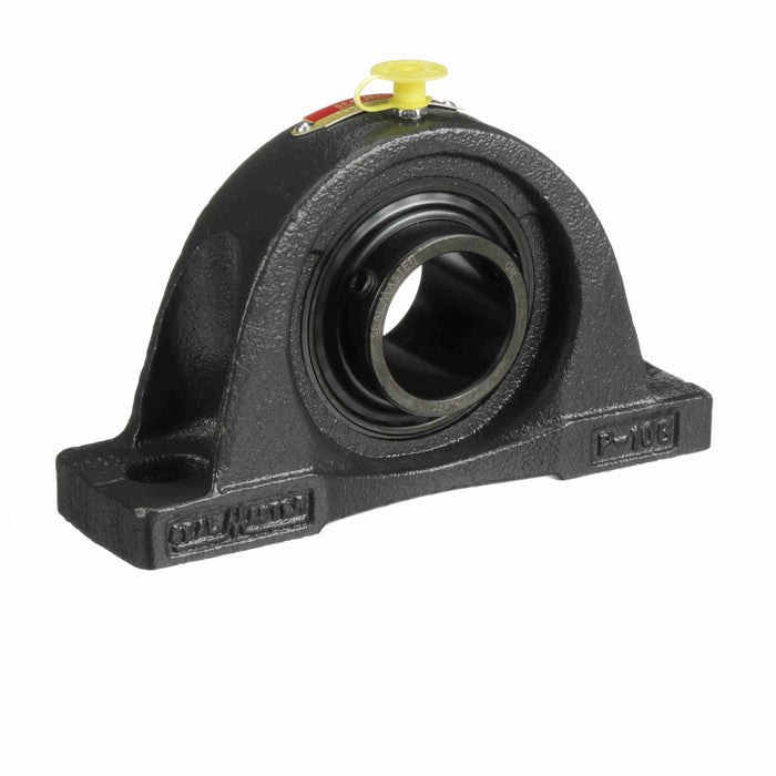 Sealmaster NP-23C Mounted Ball Bearings, Black Oxide Bearing, Pillow Block Bearings, 1-7/16" Diameter, Cast Iron Housing, Set Screw Locking, Contact Seal, Wide Inner Race