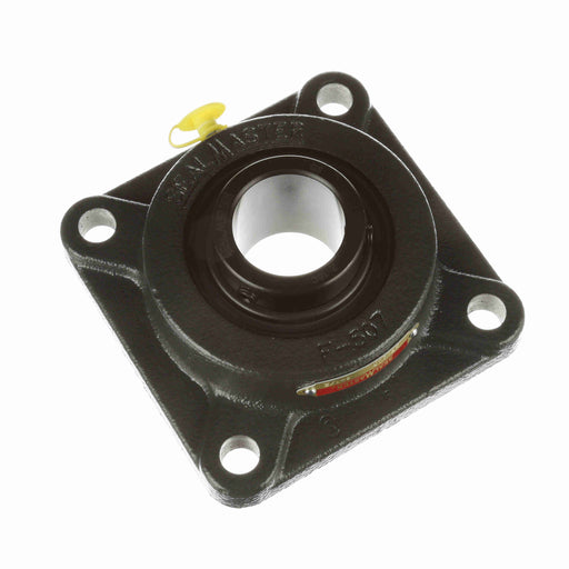 Sealmaster SF-24C Mounted Ball Bearings, Black Oxide Bearing, 4 Bolt Flange Bearings, 1-1/2" Diameter, Cast Iron Housing, Set Screw Locking, Contact Seal, Wide Inner Race