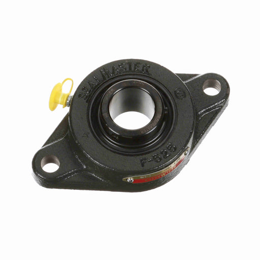 Sealmaster SFT-18C Mounted Ball Bearings, Black Oxide Bearing, 2 Bolt Flange Bearings, 1-1/8" Diameter, Cast Iron Housing, Set Screw Locking, Contact Seal, Wide Inner Race