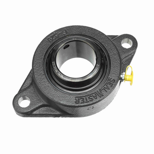 Sealmaster SFT-31C RM Mounted Ball Bearings, Black Oxide Bearing, 2 Bolt Flange Bearings, 1-15/16" Diameter, Cast Iron Housing, Set Screw Locking, Contact Seal, Reduced Maintenance - Lubed for Life, Wide Inner Race