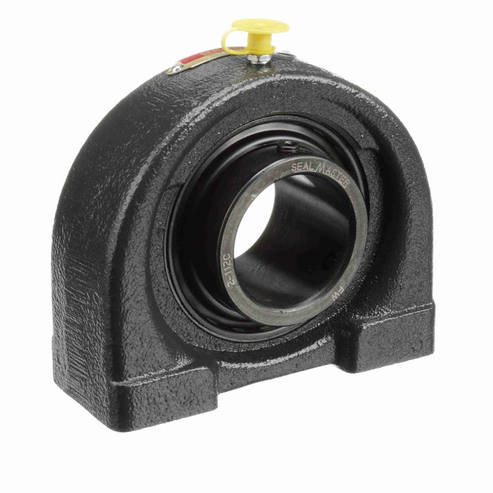 Sealmaster TB-28C Mounted Ball Bearings, Black Oxide Bearing, Tapped Base Pillow Block Bearings, 1-3/4" Diameter, Cast Iron Housing, Set Screw Locking, Contact Seal, Wide Inner Race