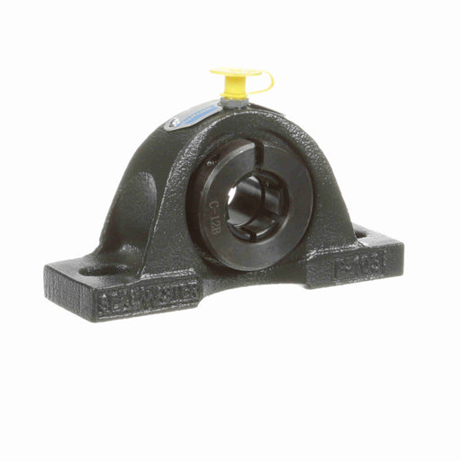 Sealmaster NP-204TMC Mounted Ball Bearings, Black Oxide Bearing, Pillow Block Bearings, 20mm Diameter, Cast Iron Housing, Concentric Locking, Contact Seal, Wide Inner Race