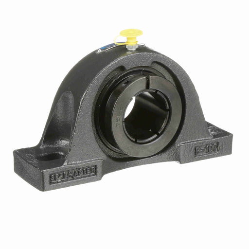 Sealmaster NP-208TMC Mounted Ball Bearings, Black Oxide Bearing, Pillow Block Bearings, 40mm Diameter, Cast Iron Housing, Concentric Locking, Contact Seal, Wide Inner Race