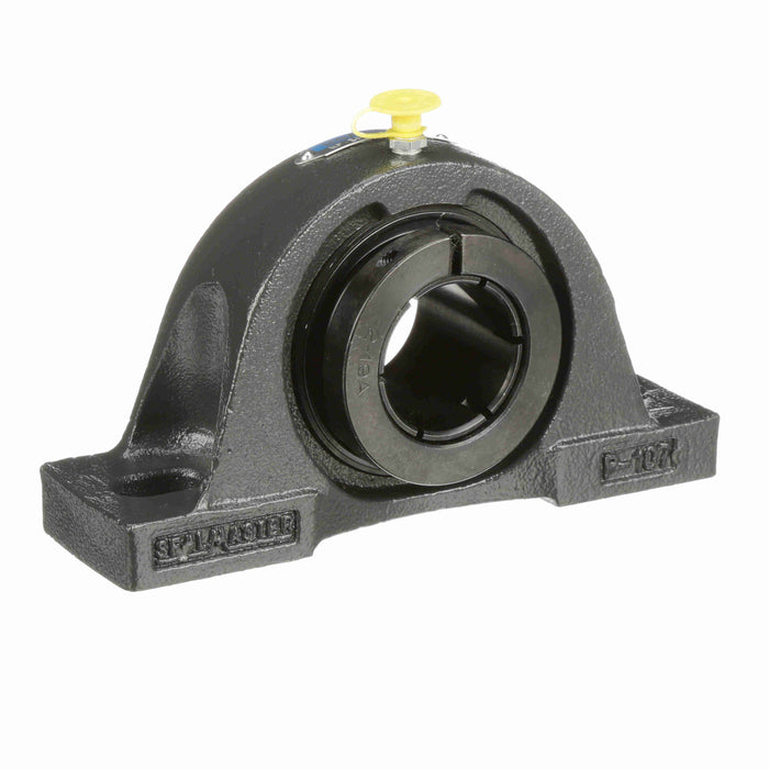 Sealmaster NP-208TMC Mounted Ball Bearings, Black Oxide Bearing, Pillow Block Bearings, 40mm Diameter, Cast Iron Housing, Concentric Locking, Contact Seal, Wide Inner Race