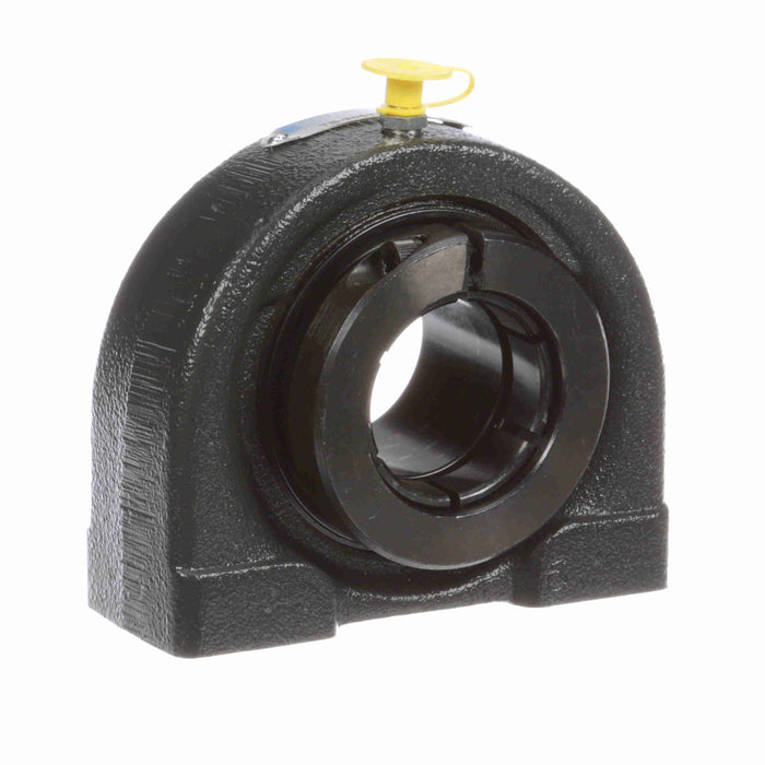 Sealmaster TB-208TMC Mounted Ball Bearings, Black Oxide Bearing, Tapped Base Pillow Block Bearings, 40mm Diameter, Cast Iron Housing, Concentric Locking, Contact Seal, Wide Inner Race