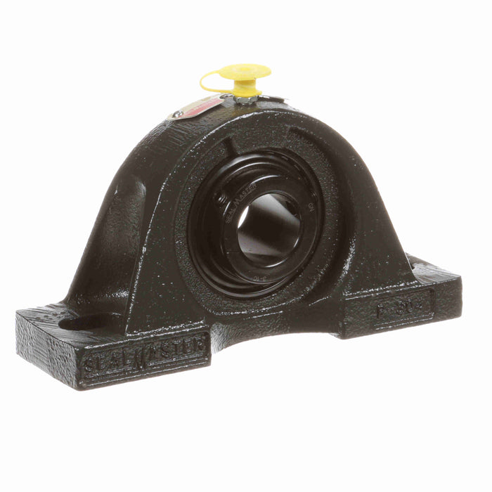 Sealmaster MP-16C Mounted Ball Bearings, Black Oxide Bearing, Pillow Block Bearings, 1" Diameter, Cast Iron Housing, Set Screw Locking, Contact Seal, Wide Inner Race