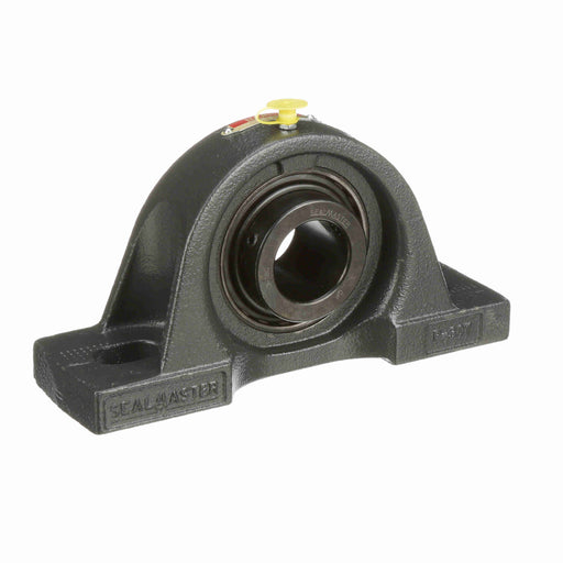 Sealmaster MP-24C Mounted Ball Bearings, Black Oxide Bearing, Pillow Block Bearings, 1-1/2" Diameter, Cast Iron Housing, Set Screw Locking, Contact Seal, Wide Inner Race