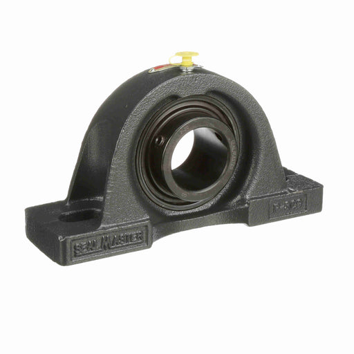 Sealmaster MP-32C Mounted Ball Bearings, Black Oxide Bearing, Pillow Block Bearings, 2" Diameter, Cast Iron Housing, Set Screw Locking, Contact Seal, Wide Inner Race