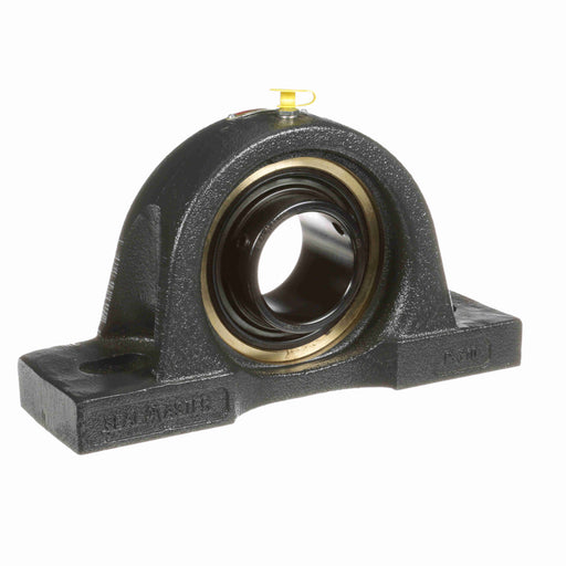 Sealmaster EMP-35C Mounted Ball Bearings, Black Oxide Bearing, Pillow Block Bearings, 2-3/16" Diameter, Cast Iron Housing, Set Screw Locking, Single Lip Contact Seal, Wide Inner Race