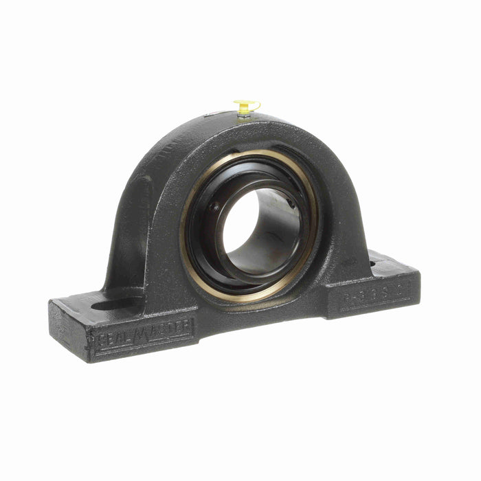 Sealmaster EMP-47C Mounted Ball Bearings, Black Oxide Bearing, Pillow Block Bearings, 2-15/16" Diameter, Cast Iron Housing, Set Screw Locking, Single Lip Contact Seal, Wide Inner Race