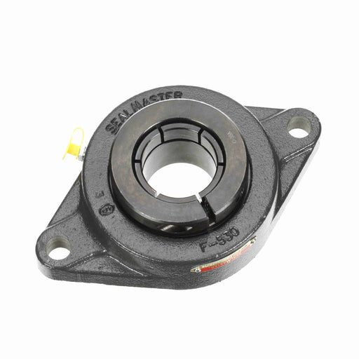 Sealmaster MSFT-31T Mounted Ball Bearings, Black Oxide Bearing, 2 Bolt Flange Bearings, 1-15/16" Diameter, Cast Iron Housing, Concentric Locking, Felt Labyrinth Seal, Wide Inner Race