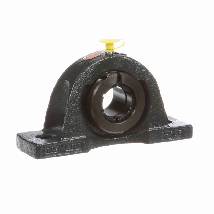 Sealmaster NP-19T Mounted Ball Bearings, Black Oxide Bearing, Pillow Block Bearings, 1-3/16" Diameter, Cast Iron Housing, Concentric Locking, Felt Labyrinth Seal, Wide Inner Race