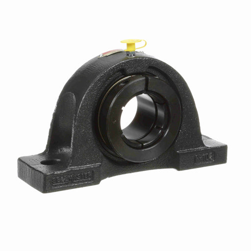 Sealmaster NP-28T Mounted Ball Bearings, Black Oxide Bearing, Pillow Block Bearings, 1-3/4" Diameter, Cast Iron Housing, Concentric Locking, Felt Labyrinth Seal, Wide Inner Race