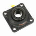 Sealmaster SF-26T Mounted Ball Bearings, Black Oxide Bearing, 4 Bolt Flange Bearings, 1-5/8" Diameter, Cast Iron Housing, Concentric Locking, Felt Labyrinth Seal, Wide Inner Race