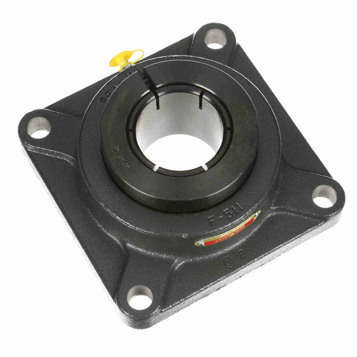 Sealmaster SF-36T Mounted Ball Bearings, Black Oxide Bearing, 4 Bolt Flange Bearings, 2-1/4" Diameter, Cast Iron Housing, Concentric Locking, Felt Labyrinth Seal, Wide Inner Race