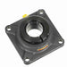 Sealmaster SF-38T Mounted Ball Bearings, Black Oxide Bearing, 4 Bolt Flange Bearings, 2-3/8" Diameter, Cast Iron Housing, Concentric Locking, Felt Labyrinth Seal, Wide Inner Race